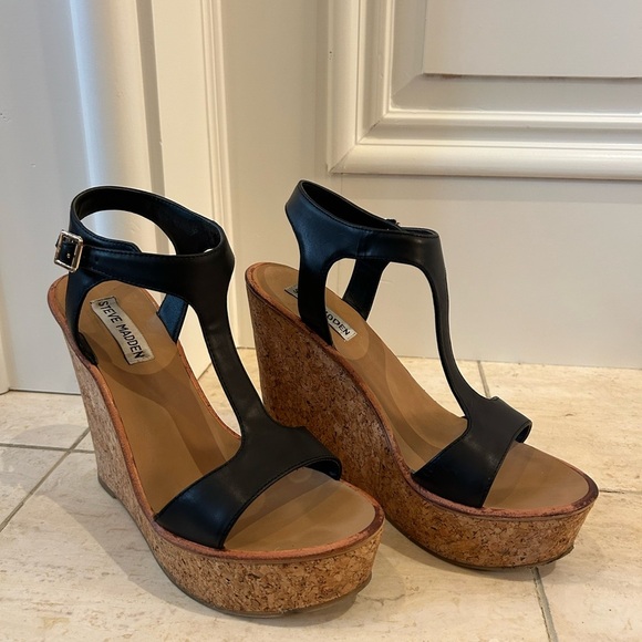 Steve Madden Shoes - Steve Madden Cork Espadrille Heels Size 9